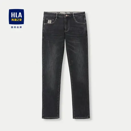 HLA/海澜之家合体直筒牛仔裤2023秋季时尚休闲棉弹裤子男图片