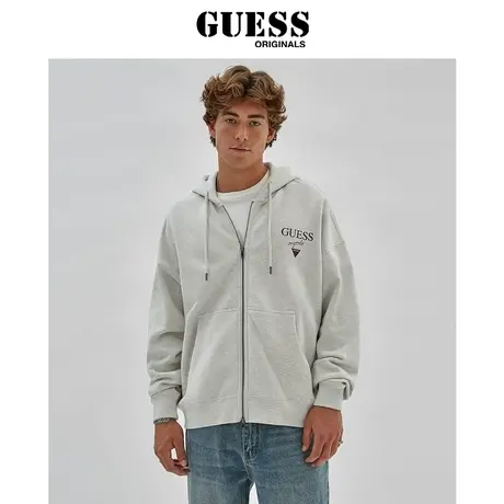 【38上新季】GUESS Originals  男士休闲运动纯色卫衣开衫商品大图