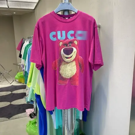 短袖t恤女2021夏季新款韩版ins潮怪兽卡通印花港风宽松百搭上衣服图片