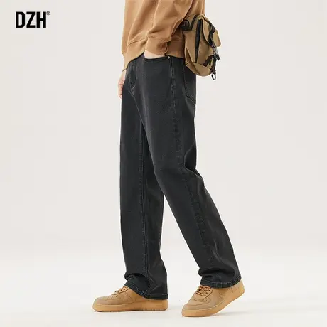 男士直筒牛仔裤男春季2025新款休闲大码男裤显瘦黑色裤子美式长裤商品大图