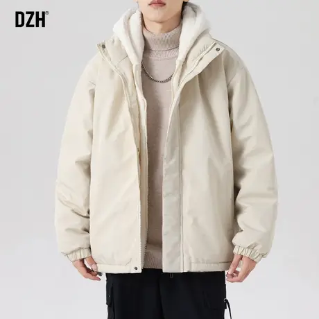 男生外套冬加厚假两件棉服男款棉袄男冬季情侣装美式棉衣2024新款商品大图