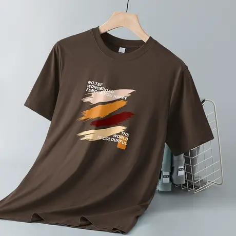 260g重磅美式纯棉t恤男短袖夏季半袖潮流宽松全棉体恤印花上衣服商品大图