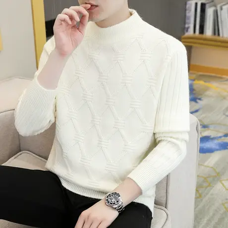毛衣男秋冬季潮牌潮流百搭加厚针织衫男帅气青少年麻花毛线衣外套商品大图