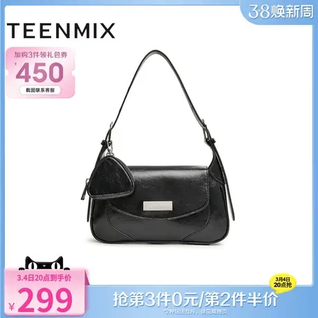 天美意简约时尚包包女机车腋下包百搭手提包2024春季新款X2822AX4商品大图