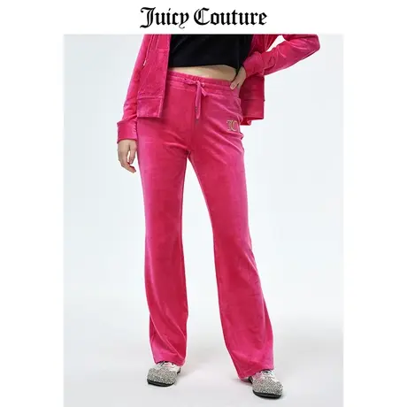 Juicy Couture橘滋休闲裤女春季新款美式运动宽松直筒天鹅绒长裤商品大图
