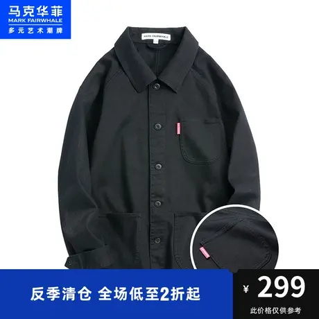 马克华菲outlets男装时尚秋季时尚酷黑潮牌休闲牛仔棉夹克外套商品大图
