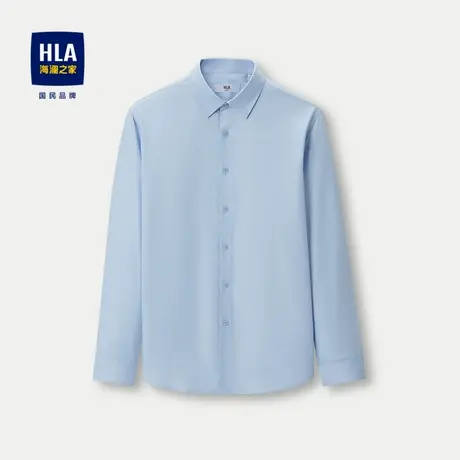 HLA/海澜之家轻商务长袖时尚衬衫23秋新衬衫领商务休闲透气衬衣男图片
