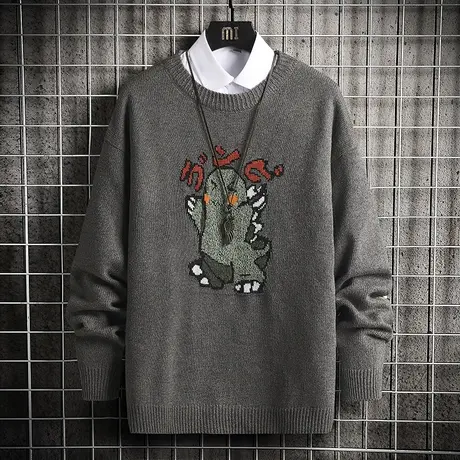 2023秋冬季新款保暖内搭毛衣男宽松百搭休闲针织衫潮流加厚款线衣商品大图