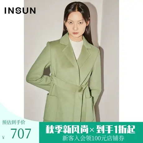 【奥莱专享】恩裳冬季2022闪葱宽松挺阔商务保暖羊毛毛呢外套图片