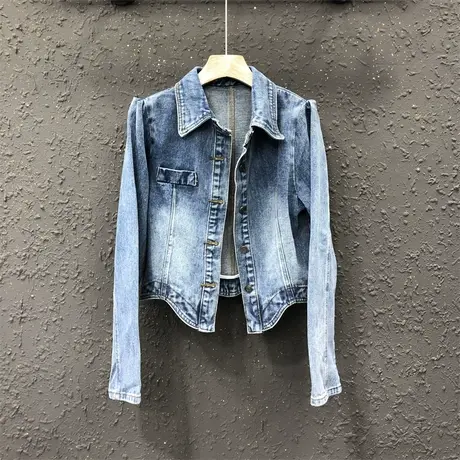 港味时尚牛仔衬衫外套女2023春季新款简约修身显瘦韩版上衣ins潮图片