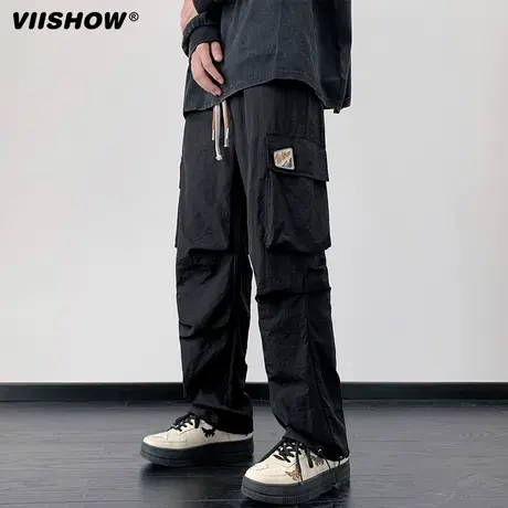 VIISHOW美式机能冲锋裤户外防水速干春秋降落伞兵裤子直筒工装裤图片