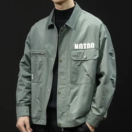 秋季美式休闲外套男潮牌大码男士工装夹克春秋2023新款上衣冲锋衣图片
