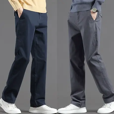 男士裤子秋冬款2023新款宽松休闲裤中老年大码加绒裤男冬季西装裤商品大图