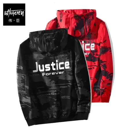 伟臣潮牌大码男装秋季连帽卫衣胖子加肥加大宽松开衫外套肥佬上衣商品大图