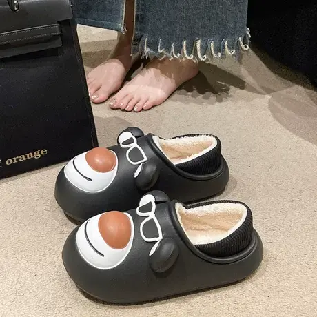 可爱小熊棉拖女外穿2023年秋冬季新款保暖小众设计居家包跟毛毛鞋商品大图