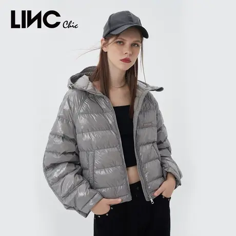 LINC金羽杰轻薄羽绒服女2023秋冬新款潮亮色短款女款夹克商场同款商品大图