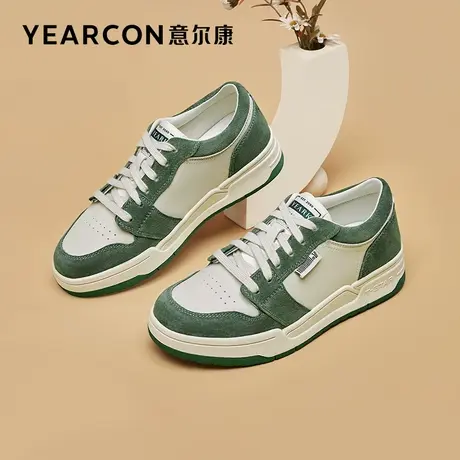 意尔康女鞋2023春季新款拼色板鞋女百搭增高厚底休闲鞋舒适小白鞋商品大图