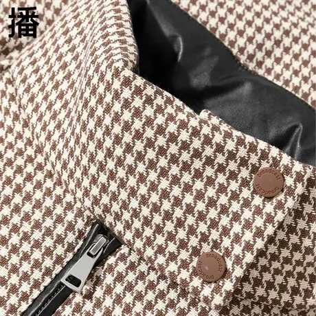 broadcast/播冬装外套短款立领羽绒服格子时尚女装复古DDP4RD4820商品大图