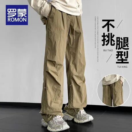 罗蒙美式机能冲锋裤男春季户外伞兵工装裤高街vibe宽松休闲长裤子商品大图