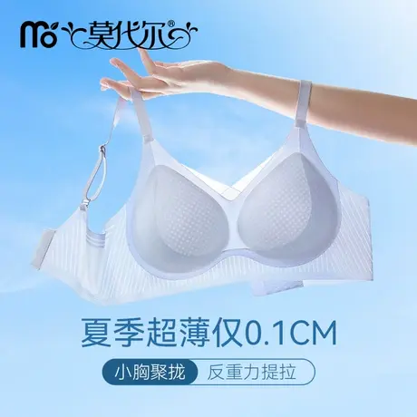 莫代尔无痕内衣女薄款夏季小胸聚拢无钢圈冰丝夏季凉感美背文胸罩商品大图