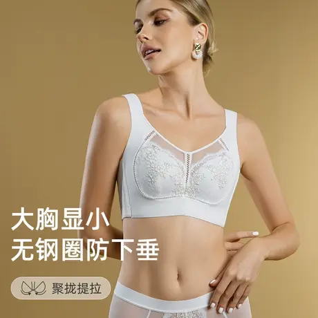 Shaply/莎莲妮内衣女薄款大码光面文胸无痕一片式聚拢上托收副乳商品大图
