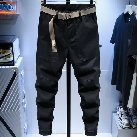 春夏款时尚潮牌工装牛仔裤男潮牌直筒宽松男士休闲长裤子韩版潮流商品大图