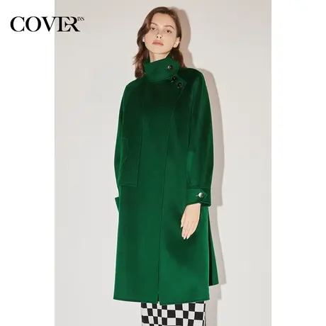 COVER冬季绵羊毛双面呢大廓型毛呢外套图片
