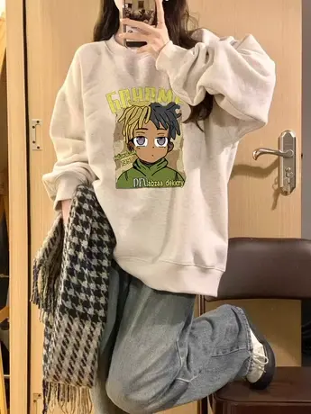 美式复古hiphop卫衣女春秋小个子高级感上衣宽松oversize薄款外套图片