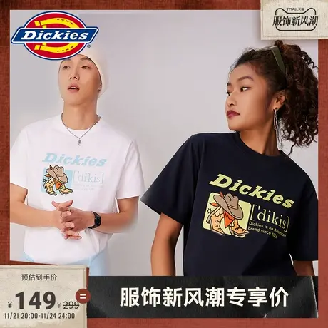 Dickies商场同款 春夏新款工装灵感情侣前胸印花休闲短袖T恤图片