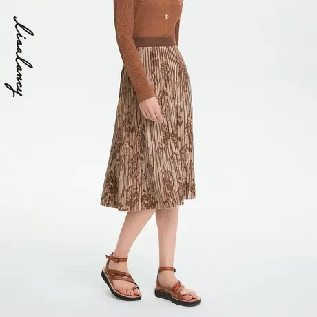 LANCY/朗姿半身裙女士22春夏奥莱时尚优雅提花裙子同款专柜正品商品大图