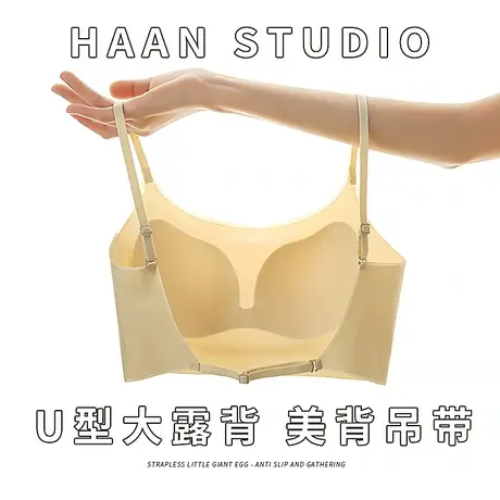 美背内衣女小胸聚拢夏季背心式U型无痕露背文胸外穿隐形抹胸裹胸商品大图