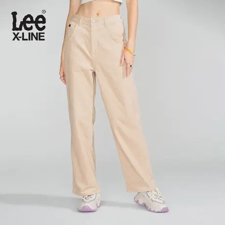 【直播间专享秒杀】LeeXLINE米白色灯芯绒宽腿裤女潮流阔腿裤显瘦图片
