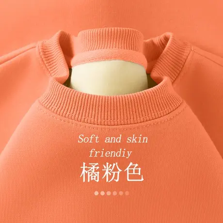 加绒加厚圆领卫衣女秋冬款2023新款冬季小个子慵懒风学生时尚上衣图片