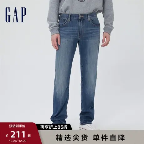 Gap男装春秋时尚水洗基本款牛仔裤高级美式简约休闲直筒裤603640图片