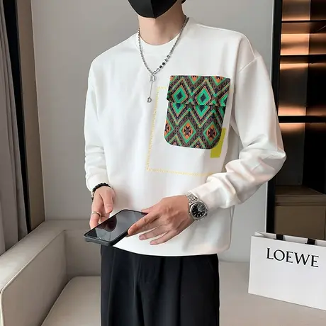 春秋季卫衣潮流个性长袖T袖2022新款打底衫网红潮牌痞帅内搭上衣商品大图