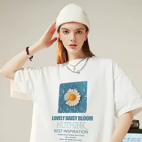 美式街头高街国潮男装短袖T恤中性风潮牌潮流宽松大码半截袖夏季图片