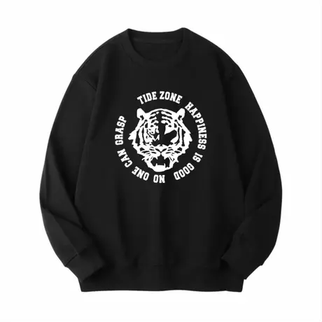 Ohlyah2023秋新款美式无帽圆领卫衣男宽松胖子加大码加肥套头外套商品大图