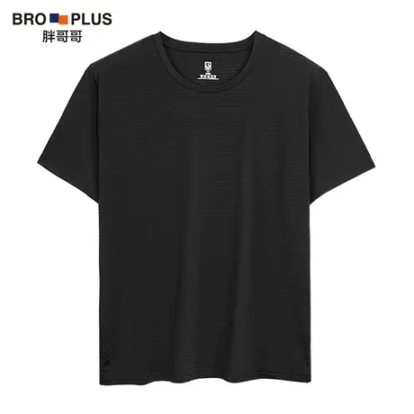 胖哥哥大码男士夏季速干透气加肥加大宽松运动冰丝网眼短袖t恤男图片