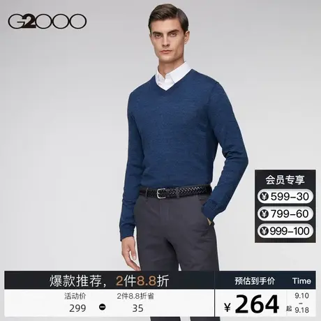 G2000针织衫秋冬新款羊毛保暖毛衣时尚通勤男装上衣图片