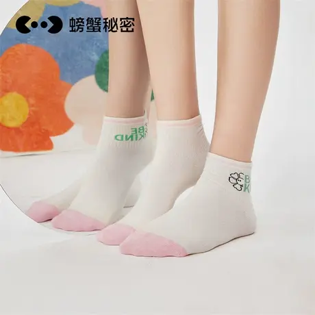 螃蟹秘密袜子女夏薄款2025新款爆款中筒袜短袜少女运动白色短筒袜图片
