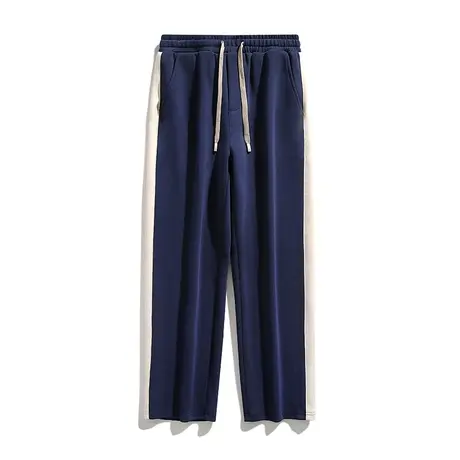 夏季垂感卫裤男士侧边条纹运动ins宽松春秋款男生百搭休闲长裤潮商品大图