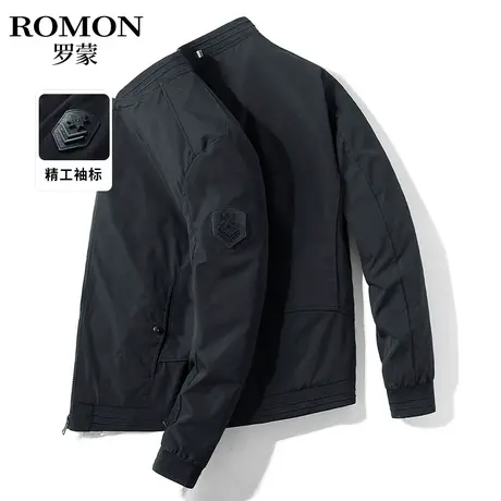 罗蒙时尚夹克衫男士春季新款休闲立领爸爸装棒球领上衣服外套男潮图片