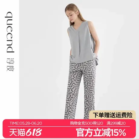 淳度2025新款睡裤女春夏纯棉高级感休闲直筒长裤可外穿家居裤薄款商品大图