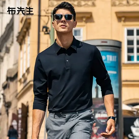 MrBu布先生时尚衬衫领长袖t恤2025早春正肩运动感男装BT15357商品大图