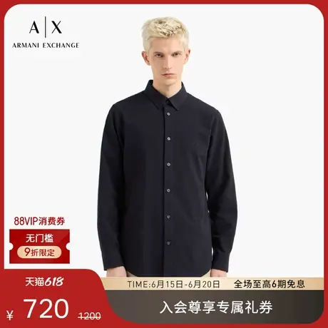 ARMANI EXCHANGE/阿玛尼2025夏季新款男士全棉翻领条纹衬衫男长袖商品大图