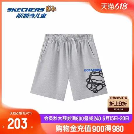 【哆啦A梦】Skechers斯凯奇儿童男童柔软舒适萌趣印花针织短裤商品大图