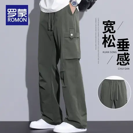 罗蒙美式伞兵工装裤男秋冬季2025新款宽松直筒青少年户外休闲裤子商品大图