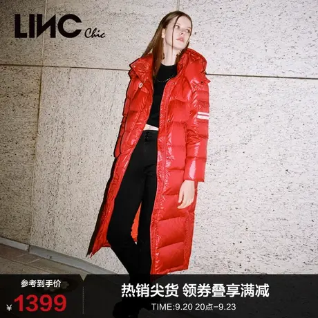LINCCHIC金羽杰羽绒服女修身潮酷超长款羽绒服女冬季Y22808191Y商品大图