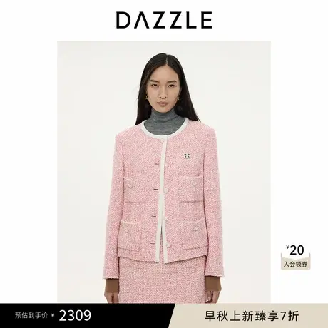 DAZZLE地素 短外套2024冬季新款粗花呢外套商品大图