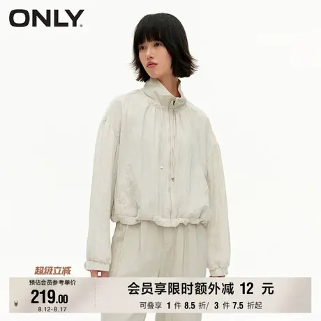 【ONLY奥莱】秋季潮流休闲高领长袖宽松短款外套女商品大图